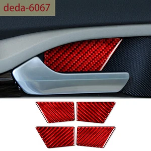 Red Carbon Fiber Interior Door Handle Bowl Trim For Ford Fusion Mondeo 2013-2019 - Picture 1 of 12