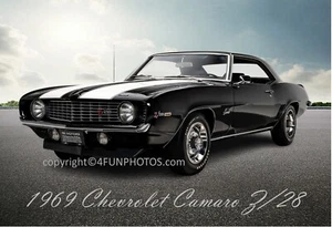 1969 Chevrolet Chevy Camaro Z/28 Muscle Car Hot Rod Man Cave 11" x 17" Photo - Picture 1 of 1
