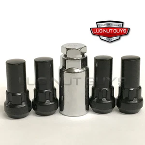 Lug Wheel Lock Nuts Black 9/16-18 Bulge Acorn Locking Lugs 1.9" - Picture 1 of 1