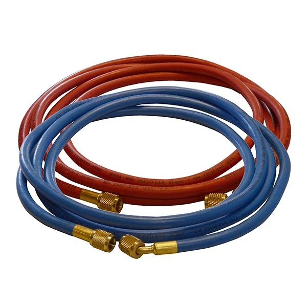 Set HD/ND Befüllschlauch 3 m für R134a Klimaservicegerät F1/4"SAE - F1/4"SAE45° - Bild 1 von 1