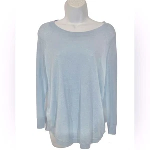 J Crew Lightweight Sweater Women XS Light Blue Coastal Airy Cottagecore Beachy - Picture 1 of 8