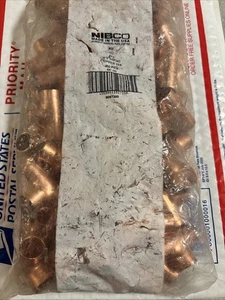 (50ea) Nibco 9097200 , 1/2"  C x C x C  Copper Tee , Free Shipping - Picture 1 of 2