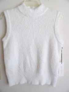 Suéter Rachel Zoe Sin Mangas Blanco Simulado Cuello Alto Talla Pequeña Nuevo con Etiquetas - Imagen 1 de 3