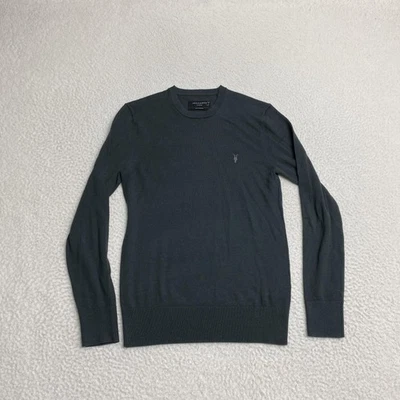 Suéter AllSaints Para Hombres XS Gris Modo Merino Cuello Redondo Lana Merino Ligero Foto 1 de 4