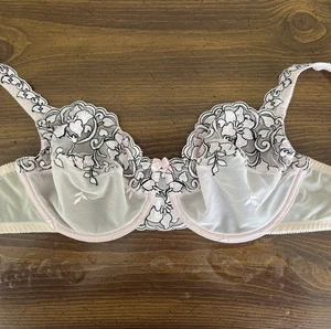Victoria's Secret Vintage transparenter ungefütterter BH 34DD Blumen Mesh - Bild 1 von 11