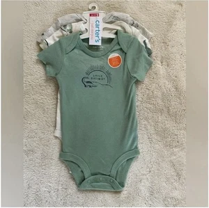 Carter Baby Boy Lot Of 3 Newborn Body Suits One Piece - Picture 1 of 4