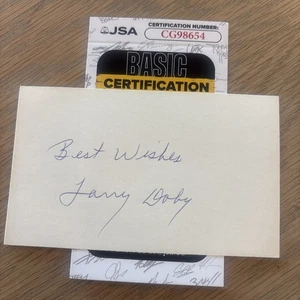 Larry Doby Signed JSA 3x5 Index Card Indians 1st Black American League🔥 - Picture 1 of 2