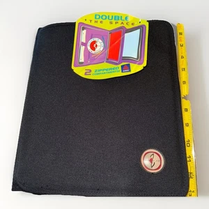 Avery Cargo Zip Vintage Black Zippered 3-Ring Binder 2 Compartment Canvas NWT - Picture 1 of 5