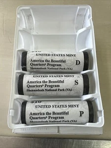 2014 US Mint America the Beautiful Quarters Shenandoah National Park Rolls Mint - Picture 1 of 10