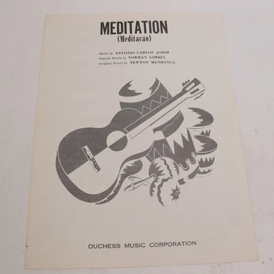 Antonio Carlos Jobim Meditation Piano Voice Sheet Music 1963 - Image 1 of 4