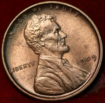 Uncirculated Red 1909 VDB Philadelphia Mint Copper Lincoln Wheat Cent - Image 1 of 2