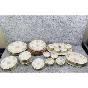 KPM China Yale By Royal Ivory Floral Gold Trim Bundle Set Plates Cups Bowls - Picture 1 of 12
