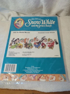 Walt Disney's Snow White Counted Cross Stitch Kit "Off To Work We Go" #35030 NEW - Image 1 of 4