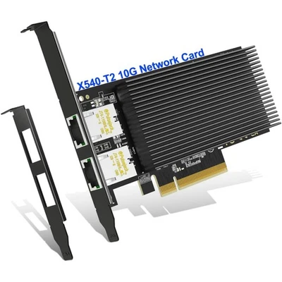 10Gb Dual LAN Base-T PCI-e Network Card, Intel X540 Controller, 10Gbps Ethern... - Bild 1 von 4