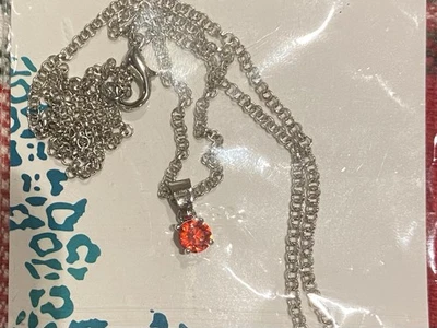 全新 EFFY 银项链 模拟 红色 蓝宝石 圆圈套装 — 第 1/2 张图片