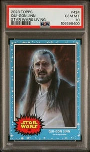 2023 Topps Star Wars Living Set #424 Qui-Gon Jinn PSA 10 Gem Mint 106598400 - Picture 1 of 2