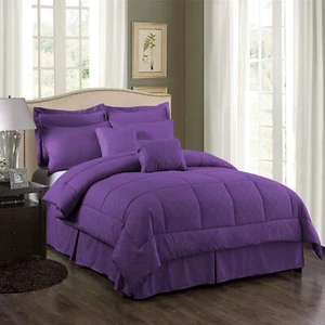 10 Piece Down Alternative Comforter Set Bed in a Bag All Season & Pillow Shams - Picture 1 of 42
