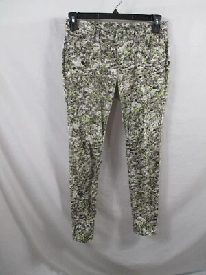 Pantalones para mujer Simply Vera Wang 4 chinos verdes ajustados bolsillos con cremallera botón algodón Foto 1 de 4