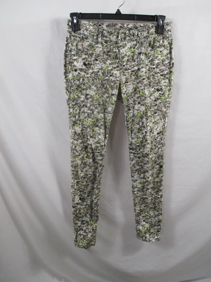 Pantalones para mujer Simply Vera Wang 4 chinos verdes ajustados bolsillos con cremallera botón algodón Foto 1 de 4