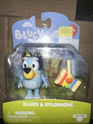 Figura de acción Moose Toys Bluey de 2,5 pulgadas azul y xilófono Foto 1 de 2