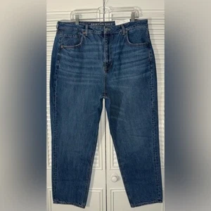 Jeans American Eagle High Rise Mom dritto comodo elasticizzato taglia 18/34W - Foto 1 di 9