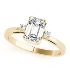 1.20 Ct Emerald Cut IGI GIA Lab Grown Diamond Engagement Ring 18K Yellow Gold