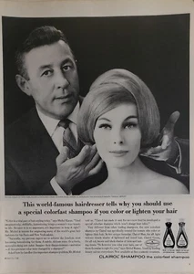 Anuncio impreso champú Michel Kazan Clairol vintage 1963 efímero arte de pared decoración NY NY - Imagen 1 de 1