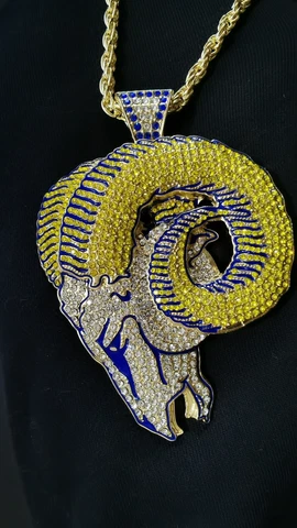 New Trend High Quality NFL Los Angeles Rams Fan Chain Necklace Large Pendent Cover