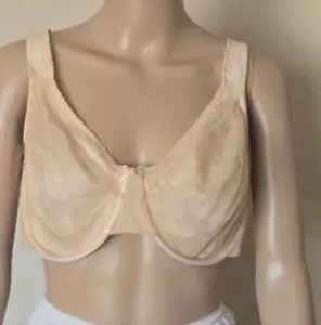 Cacique Modern Lace Covered UL FC Unlined Full Coverage Beige size 42DD - Picture 1 of 7