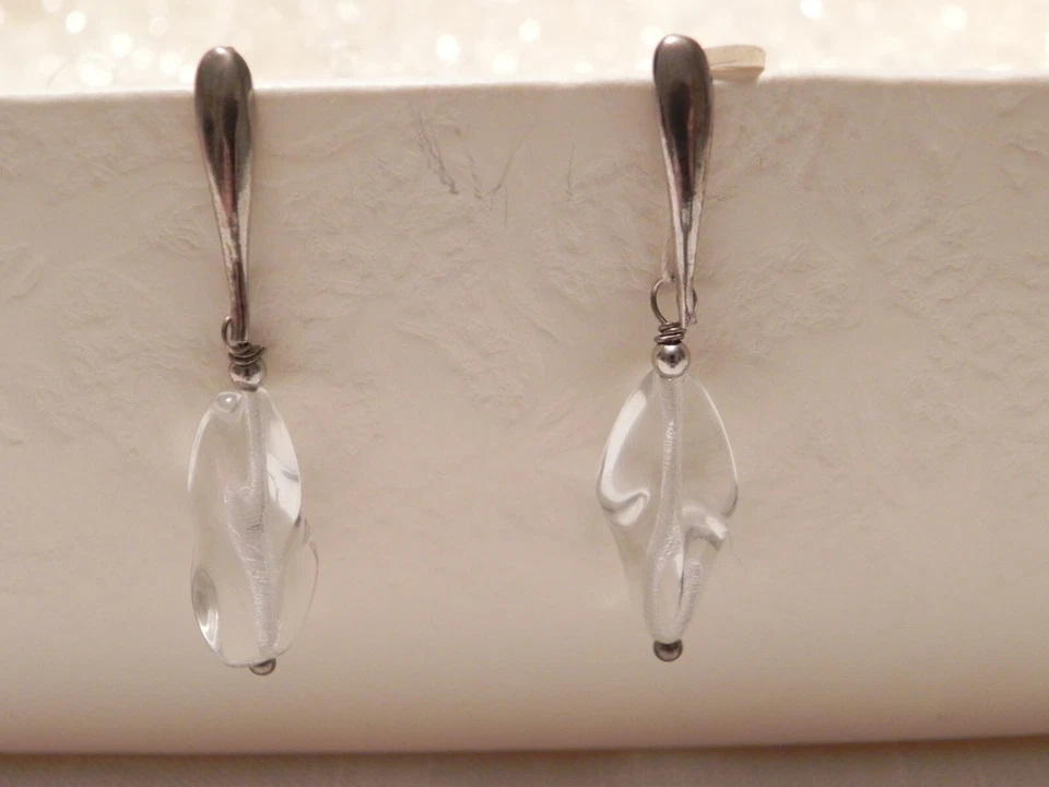 CREAZIONI - Orecchini in argento con pietra di murano - fatti a mano - BIJOUX - Immagine 1 di 1