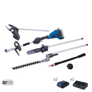 Decespugliatore 4in1 2 batterie 2 Ah doppiocaricatore ixes Scheppach bc-mfh400-x - Foto 1 di 7