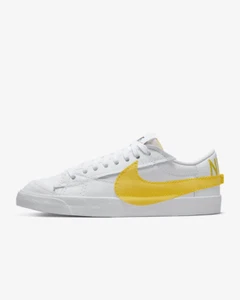 Mens Nike Blazer Low Jumbo Trainers DV3506 100 White/Yellow Size UK 9_9.5 - Picture 1 of 8