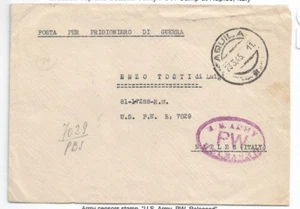 Aquila, Italy to U.S. Army POW Camp Naples, Italy 1945 Released Censor (M6108) - Picture 1 of 1