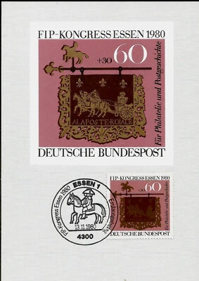 Post Communication FIP Essen Congress Maximum Card 1980 First Day Issue PostMark - Image 1 of 2
