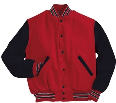 CHAQUETA LETTERMAN UNIVERSITARIA OMNI SPORTS MANGA LANA/CUERO para hombre negra/roja - S Foto 1 de 2