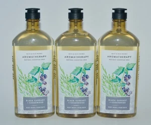 3 BATH BODY WORKS AROMATHERAPY BLACK CURRANT CEDARWOOD WASH FOAM SHOWER GEL 10OZ - Picture 1 of 5