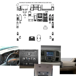 Carbon Fiber Interior Full Set Cover Trim Kit For Chevrolet Silverado 2007-2013  - Picture 1 of 12