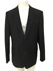 BOSS HUGO BOSS Super 100s Men's Black Button Up Blazer Pre-Loved Virgin Wool 