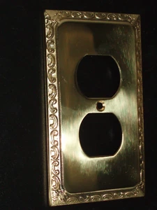 Vintage GATCO SOLID BRASS Baked Enamelled Finish OUTLET COVER PLATE New - Picture 1 of 4
