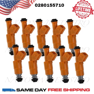 10x Inyectores de combustible Bosch OEM para Ford F-350 Super Duty 1999 6,8 L V10 0280155710 Foto 1 de 4