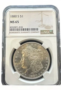 1880-S US Morgan Silver Dollar - NGC MS65 - Picture 1 of 2