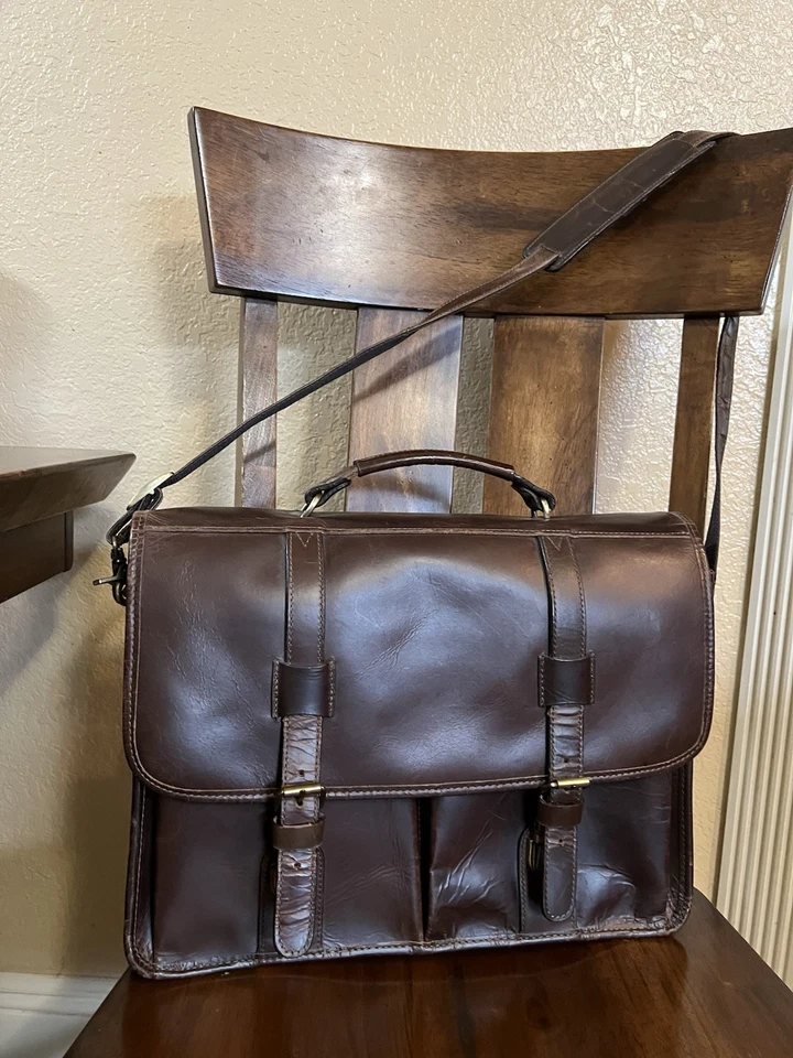 Maletín de cuero bolso mensajero Foto 1 de 4