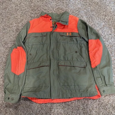 New! Under Armour Prey Upland Hunting Jacket #1231191 Kahki/Hi Vis Orange Sz L - Image 1 of 4