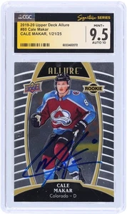 Cale Makar Avalanche Signed 2019-20 Upper Deck Allure #80 CGC 9.5/10 Rookie Card - Picture 1 of 3