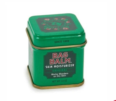 BOLSA BÁLSAMO MINI TAMAÑO VIAJE PIEL LABIAL HIDRATANTE 1oz LATA VERMONT GRANJEROS VERDE ROJO Foto 1 de 4
