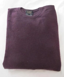 C Reid Man's Sweater Sz L 100% Cashmere Plum Color - Picture 1 of 5