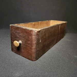 Vintage Sewing Machine Single Wooden Drawer Dark Wood With Knob Pull - Picture 1 of 16