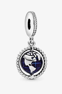 Original Pandora Spinning Globe Dangle Charm 798021CZ - Bild 1 von 10