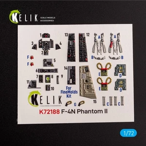 F-4N Phantom. Calcomanías interiores 3D (para modelo Fine Molds) escala 1:72 KeliK K72188 - Imagen 1 de 13