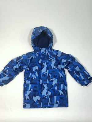 Lands End Kids Youth Grow-A-Longs Winter Ski Coat Jacket XS 4-6 Blue Camo NEW - Image 1 of 4
